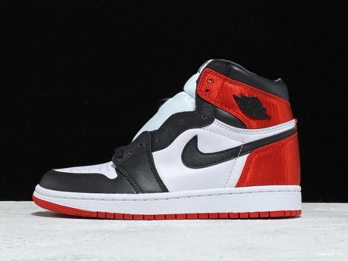 Rep Onekick CD0461-016 High Toe Air Jordan Satin Retro 1 Black 0729